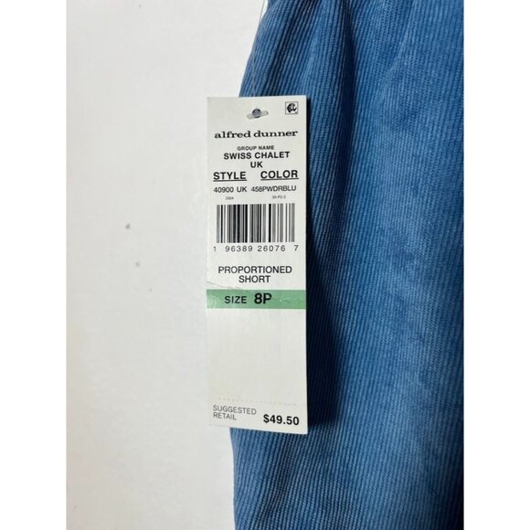 Alfred Dunner Womens Pants Powder Blue Corduroy Classic Fit Pull On Size 8P - Picture 4 of 16